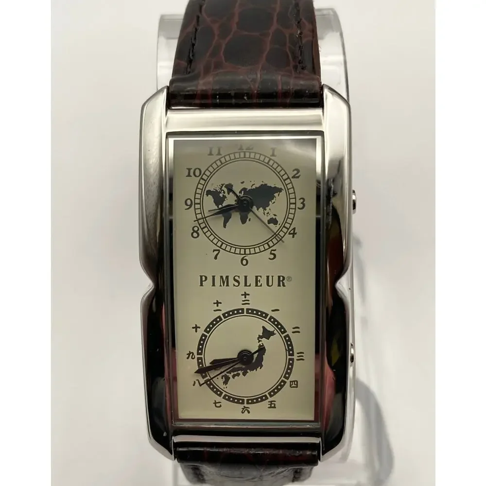Dual Time PIMSLEUR Men's Watch 25mm - New Batteries - Adjustable Band - Picture 5 of 11